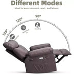 Fauteuil inclinable releveur avec fonctions de chaleur et de massage, siège extra-large de 68,5 cm, fauteuil à bascule manuel pivotant à 360°, télécommande, fauteuil inclinable surdimensionné pour le salon