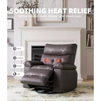 Fauteuil inclinable releveur avec fonctions de chaleur et de massage, siège extra-large de 68,5 cm, fauteuil à bascule manuel pivotant à 360°, télécommande, fauteuil inclinable surdimensionné pour le salon