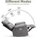 Fauteuil inclinable releveur avec fonctions de chaleur et de massage, siège extra-large de 68,5 cm, fauteuil à bascule manuel pivotant à 360°, télécommande, fauteuil inclinable surdimensionné pour le salon