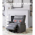 Fauteuil inclinable releveur avec fonctions de chaleur et de massage, siège extra-large de 68,5 cm, fauteuil à bascule manuel pivotant à 360°, télécommande, fauteuil inclinable surdimensionné pour le salon
