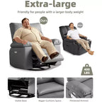 Fauteuil inclinable releveur avec fonctions de chaleur et de massage, siège extra-large de 68,5 cm, fauteuil à bascule manuel pivotant à 360°, télécommande, fauteuil inclinable surdimensionné pour le salon
