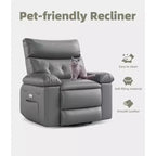 Fauteuil inclinable releveur avec fonctions de chaleur et de massage, siège extra-large de 68,5 cm, fauteuil à bascule manuel pivotant à 360°, télécommande, fauteuil inclinable surdimensionné pour le salon