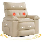 Fauteuil inclinable releveur avec fonctions de chaleur et de massage, siège extra-large de 68,5 cm, fauteuil à bascule manuel pivotant à 360°, télécommande, fauteuil inclinable surdimensionné pour le salon