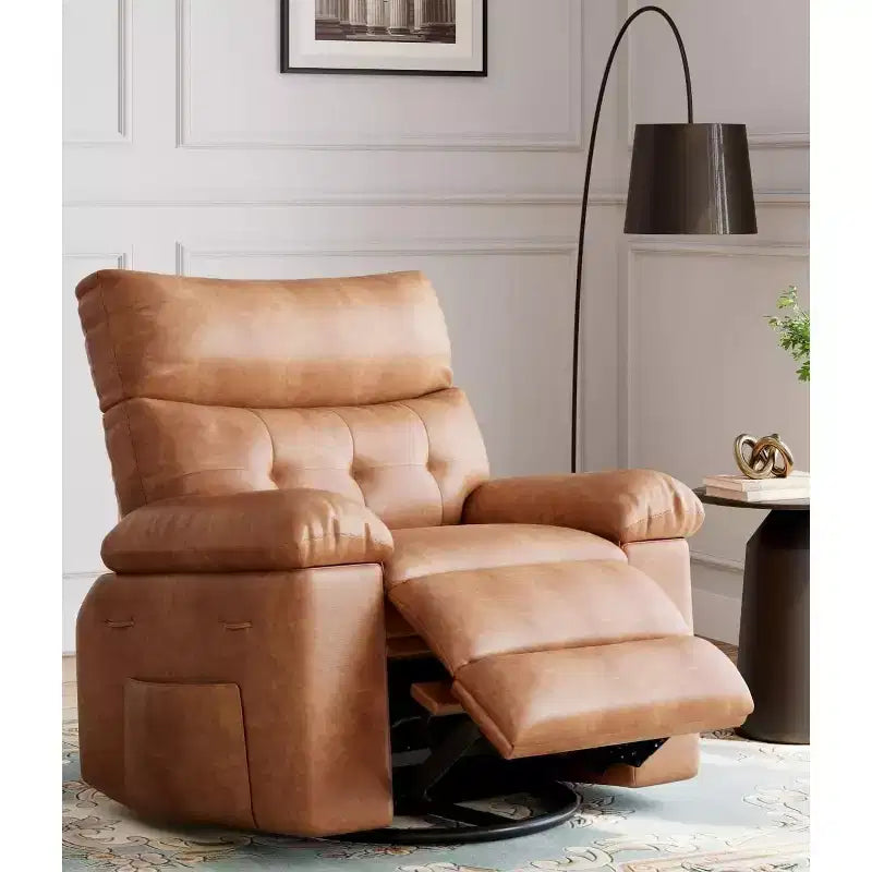 Fauteuil inclinable releveur avec fonctions de chaleur et de massage, siège extra-large de 68,5 cm, fauteuil à bascule manuel pivotant à 360°, télécommande, fauteuil inclinable surdimensionné pour le salon