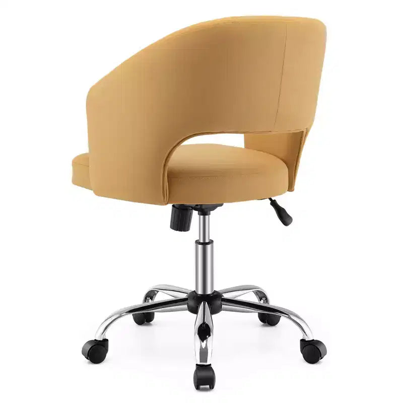 Chaise de bureau pivotante réglable Costway, rembourrée, avec dossier évidé