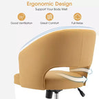 Chaise de bureau pivotante réglable Costway, rembourrée, avec dossier évidé
