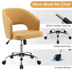 Chaise de bureau pivotante réglable Costway, rembourrée, avec dossier évidé