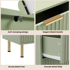Commode double à 6 tiroirs, commode en bois cannelé de 120 cm avec rangement profond et grand plateau - Meuble TV pour salon, chambre, couloir