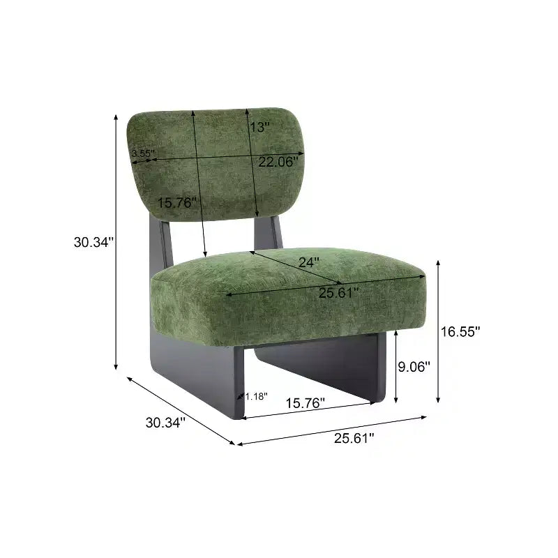 Okak Lot de 2 chaises d'appoint modernes rembourrées avec base en bois finition noyer, fauteuil de salon de style Mid-Century pour salon, chambre à coucher