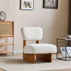 Okak Lot de 2 chaises d'appoint modernes rembourrées avec base en bois finition noyer, fauteuil de salon de style Mid-Century pour salon, chambre à coucher