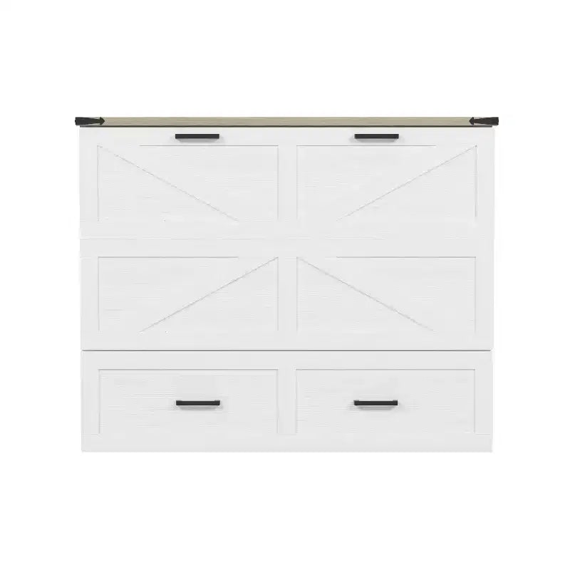 Lit armoire escamotable Polibi avec tiroir de rangement et station de charge