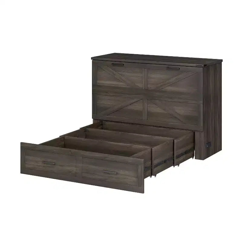 Lit armoire escamotable Polibi avec tiroir de rangement et station de charge