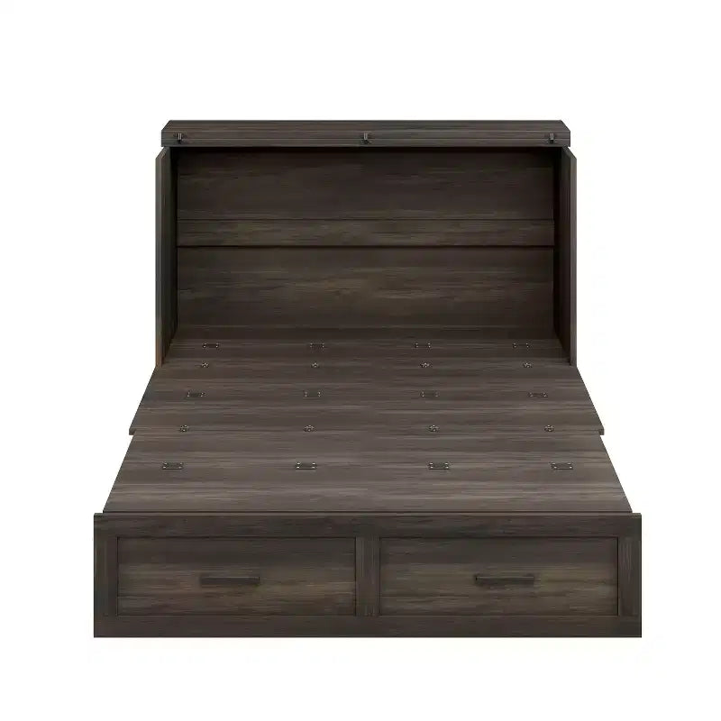 Lit armoire escamotable Polibi avec tiroir de rangement et station de charge