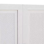 Buffet de rangement à portes en rotin 3 pièces avec étagères réglables - 93Lx36H