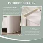 Commode moderne à 5 tiroirs avec profil incurvé, 100,6 cm de haut, en bois avec poignées en métal doré, meuble de rangement pour chambre, salon, couloir