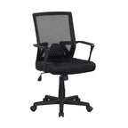 Chaise de bureau Homy Casa à dossier mi-haut en maille, avec hauteur réglable, pour bureau à domicile ou zone d'étude, noire