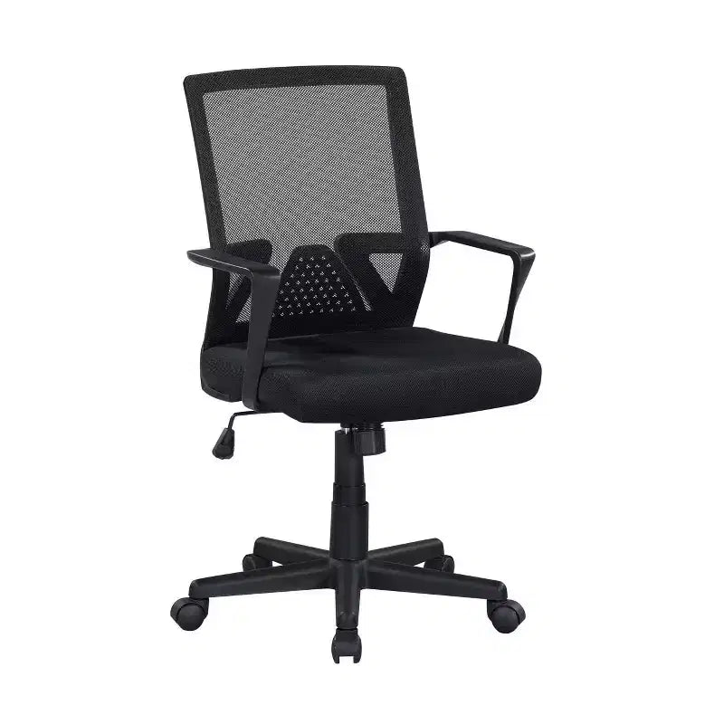 Chaise de bureau Homy Casa à dossier mi-haut en maille, avec hauteur réglable, pour bureau à domicile ou zone d'étude, noire