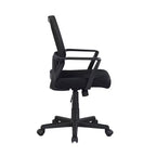 Chaise de bureau Homy Casa à dossier mi-haut en maille, avec hauteur réglable, pour bureau à domicile ou zone d'étude, noire