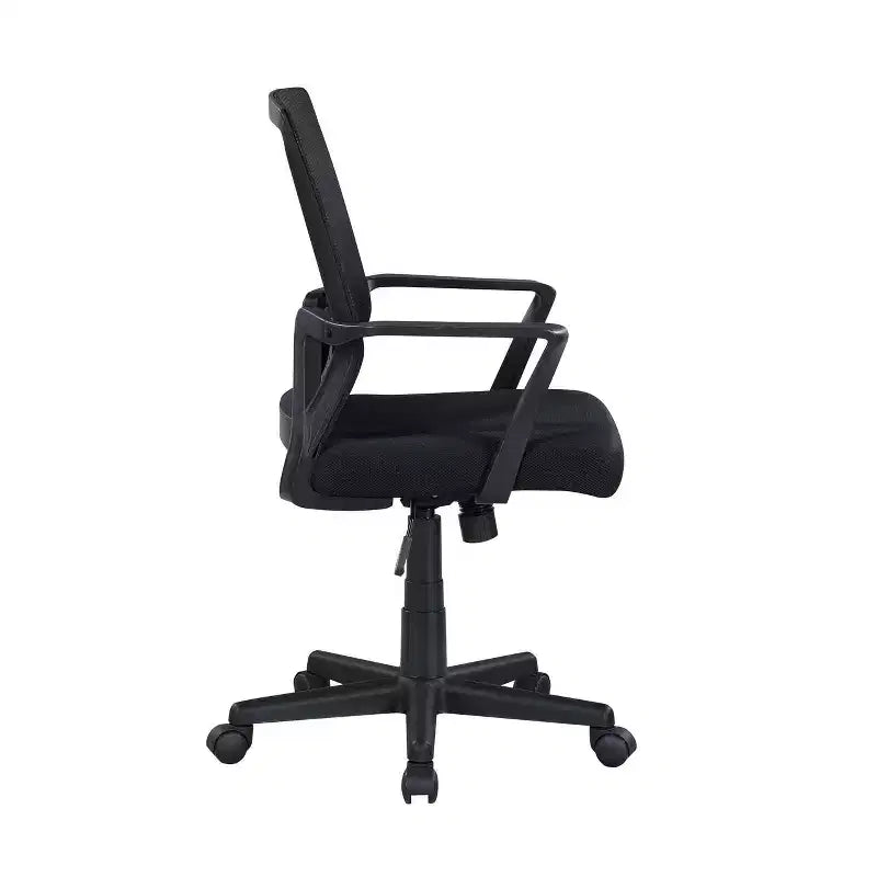 Chaise de bureau Homy Casa à dossier mi-haut en maille, avec hauteur réglable, pour bureau à domicile ou zone d'étude, noire