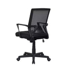 Chaise de bureau Homy Casa à dossier mi-haut en maille, avec hauteur réglable, pour bureau à domicile ou zone d'étude, noire