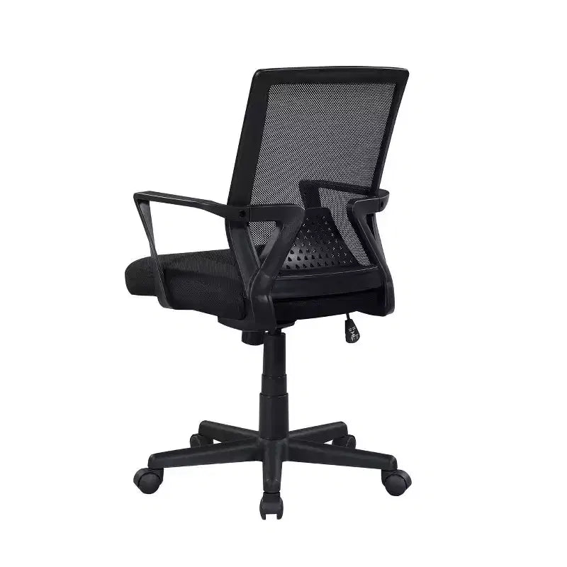Chaise de bureau Homy Casa à dossier mi-haut en maille, avec hauteur réglable, pour bureau à domicile ou zone d'étude, noire