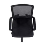 Chaise de bureau Homy Casa à dossier mi-haut en maille, avec hauteur réglable, pour bureau à domicile ou zone d'étude, noire