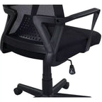 Chaise de bureau Homy Casa à dossier mi-haut en maille, avec hauteur réglable, pour bureau à domicile ou zone d'étude, noire
