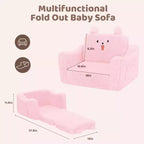 Canapé pour enfant Kinder King, lit pliant 2 en 1 pour bébé, pour salle de jeux, rose
