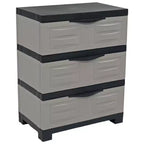HomeRoots 30 Gray And Black Heavy Duty Plastic Three Drawer Utility Cabinet