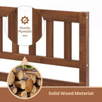 Lit plateforme Costway double/complet/grand avec tête de lit, pieds en bois massif, sommier, noyer
