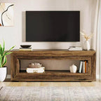 Meuble TV Lantine 63 pour téléviseurs 55/60/65/75 pouces, console TV à 2 niveaux, console média, centre de divertissement pour salon, chambre à coucher