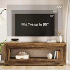 Meuble TV Lantine 63 pour téléviseurs 55/60/65/75 pouces, console TV à 2 niveaux, console média, centre de divertissement pour salon, chambre à coucher