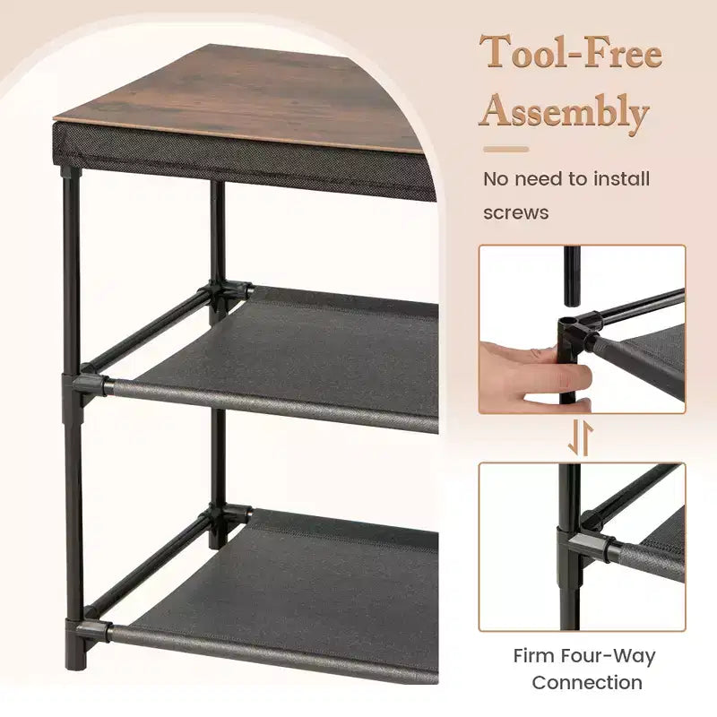 Costway Table de Chevet en Tissu avec 2 Tiroirs, Table de Nuit, Petite Commode pour Chambre à Coucher, Salon - Lot de 2