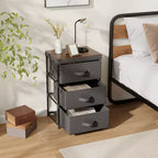 Costway Commode 1 ou 2 tiroirs avec 3 tiroirs, Tour de rangement en tissu, Table de chevet haute avec couvercle amovible pour chambre à coucher