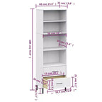 vidaXL Étagère Bibliothèque avec 2 Tiroirs Armoire de Rangement OSLO Bois Massif - Marron