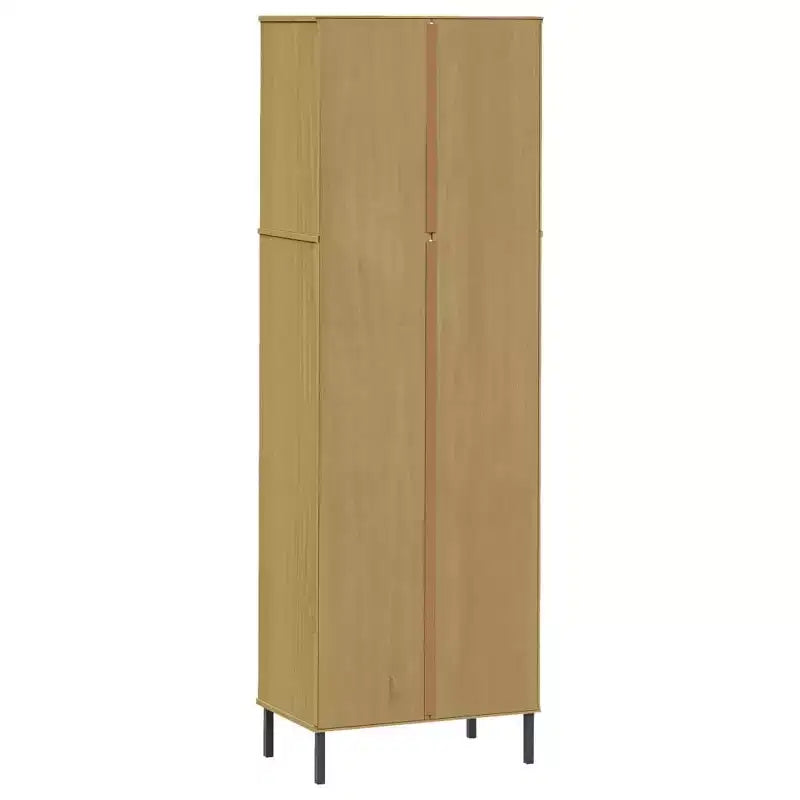 vidaXL Étagère Bibliothèque avec 2 Tiroirs Armoire de Rangement OSLO Bois Massif - Marron