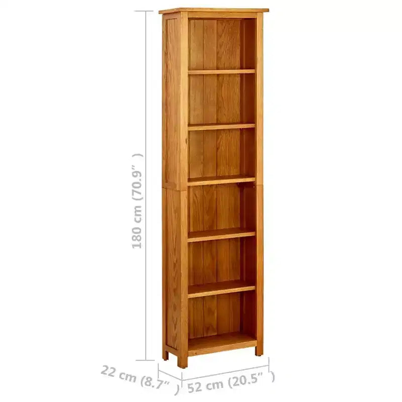vidaXL Bibliothèque étroite en bois massif de chêne, étagère de rangement pour livres, plusieurs tailles