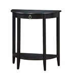 Table console GDFStudio Dain moderne en bois demi-lune avec 1 étagère ouverte