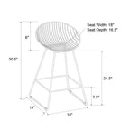 Tabouret de bar GDFStudio Orin en acier maillé moderne
