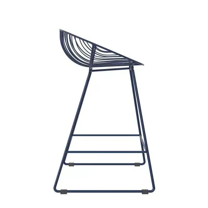 Tabouret de bar GDFStudio Orin en acier maillé moderne