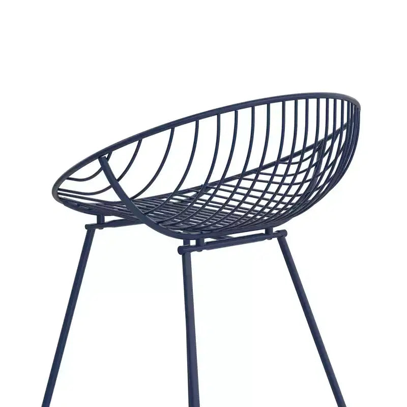 Tabouret de bar GDFStudio Orin en acier maillé moderne