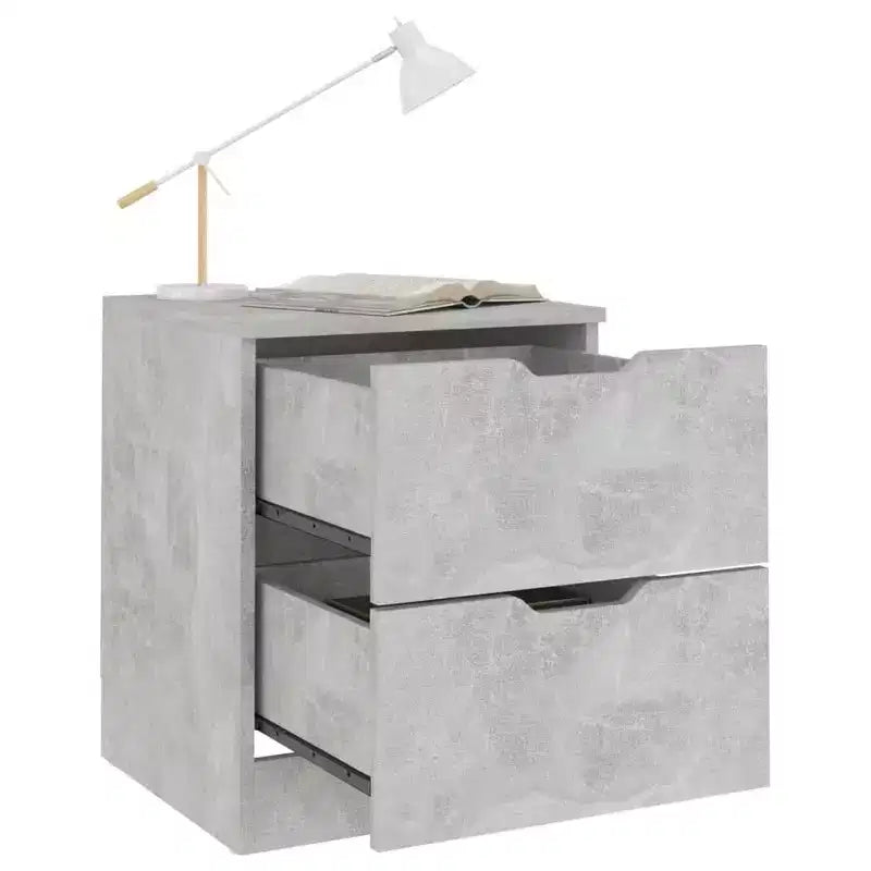 vidaXL Meuble d'appoint Table d'appoint de rangement pour salon Bois d'ingénierie - Gris béton