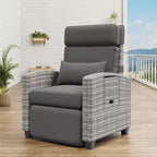 Chaise longue de jardin inclinable GustoWave avec réglage indépendant du dossier et du repose-pieds, 150 positions de confort verrouillables, commande facile par accoudoir, chaise longue d'extérieur