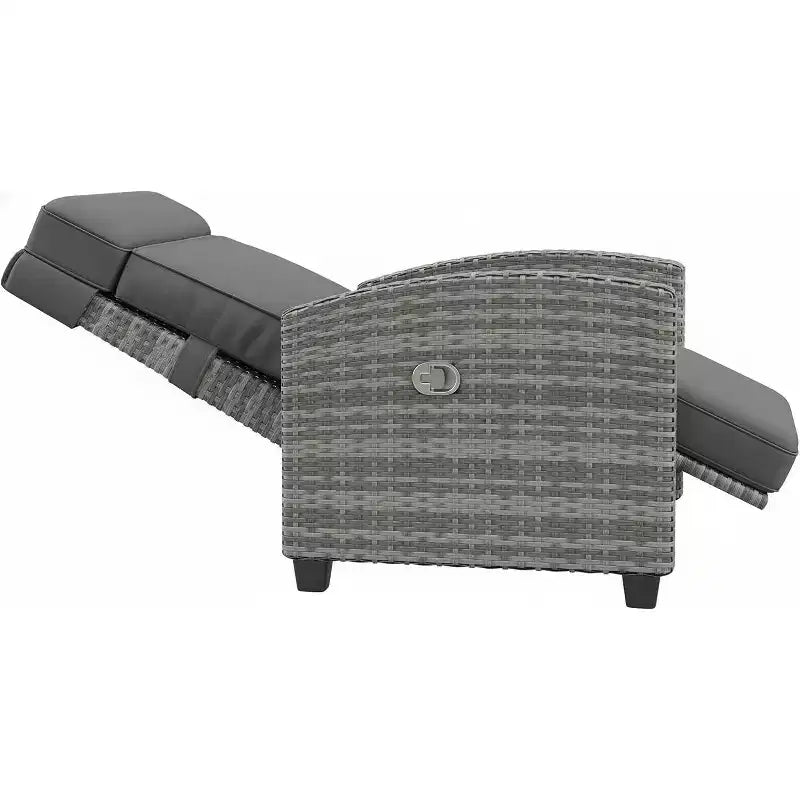 Chaise longue de jardin inclinable GustoWave avec réglage indépendant du dossier et du repose-pieds, 150 positions de confort verrouillables, commande facile par accoudoir, chaise longue d'extérieur