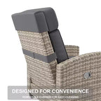 Chaise longue de jardin inclinable GustoWave avec réglage indépendant du dossier et du repose-pieds, 150 positions de confort verrouillables, commande facile par accoudoir, chaise longue d'extérieur