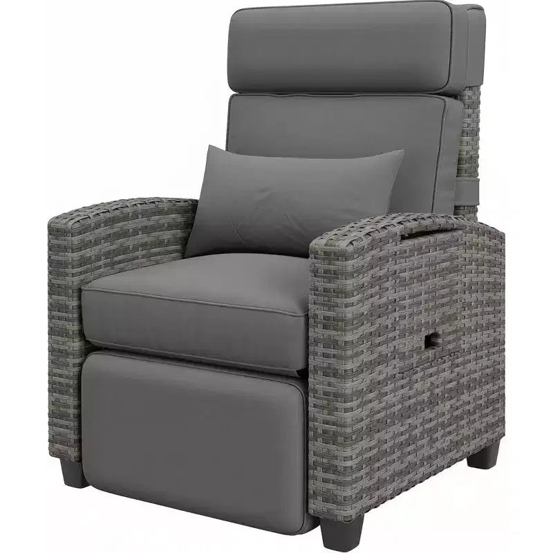 Chaise longue de jardin inclinable GustoWave avec réglage indépendant du dossier et du repose-pieds, 150 positions de confort verrouillables, commande facile par accoudoir, chaise longue d'extérieur