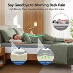 Matelas en mousse à mémoire de forme rafraîchissant Dyonery, fermeté double face avec housse en soie glacée, lit en gel thé vert pour le soutien du sommeil