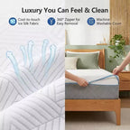 Matelas en mousse à mémoire de forme rafraîchissant Dyonery, fermeté double face avec housse en soie glacée, lit en gel thé vert pour le soutien du sommeil