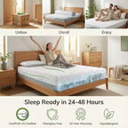 Matelas en mousse à mémoire de forme rafraîchissant Dyonery, fermeté double face avec housse en soie glacée, lit en gel thé vert pour le soutien du sommeil