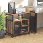 Meuble d'imprimante avec prise et ports de chargement USB, table d'imprimante mobile industrielle avec rangement et roulettes
